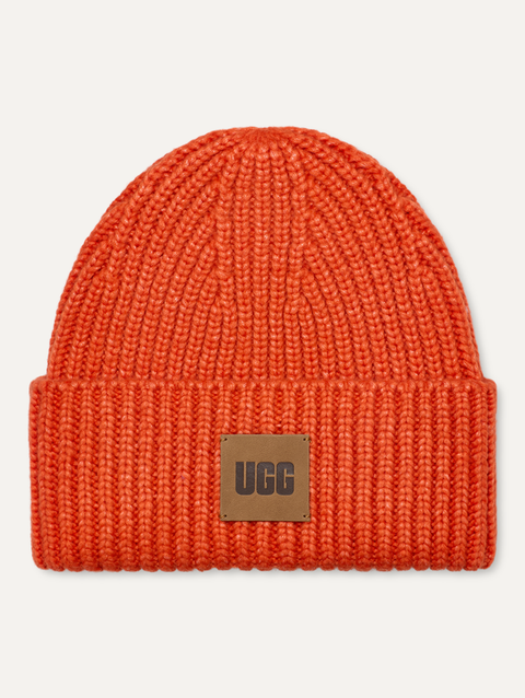 All Gender Chunky Rib Beanie orange soda