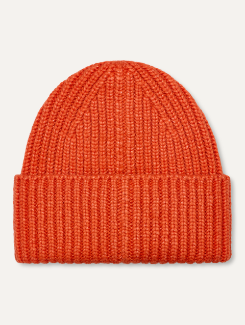 All Gender Chunky Rib Beanie orange soda