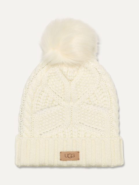 Women's Cable Beanie With Pom nimbus