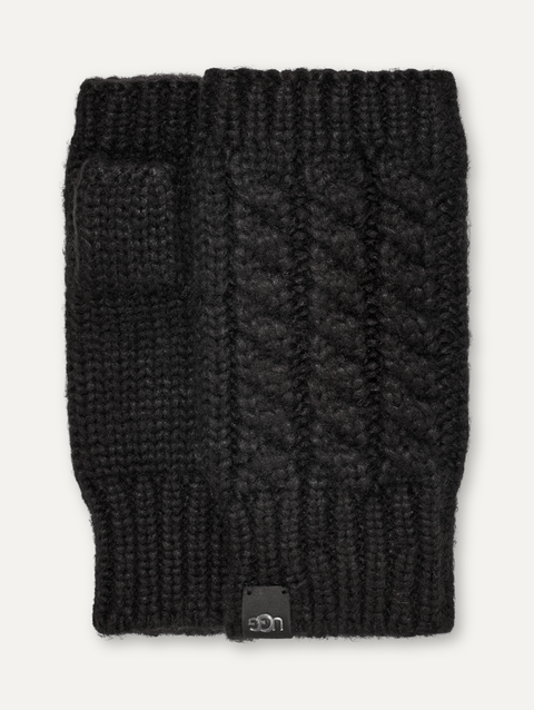 Women's Cable Fingerless Glove black