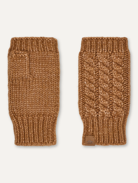 Women's Cable Fingerless Glove chestnut