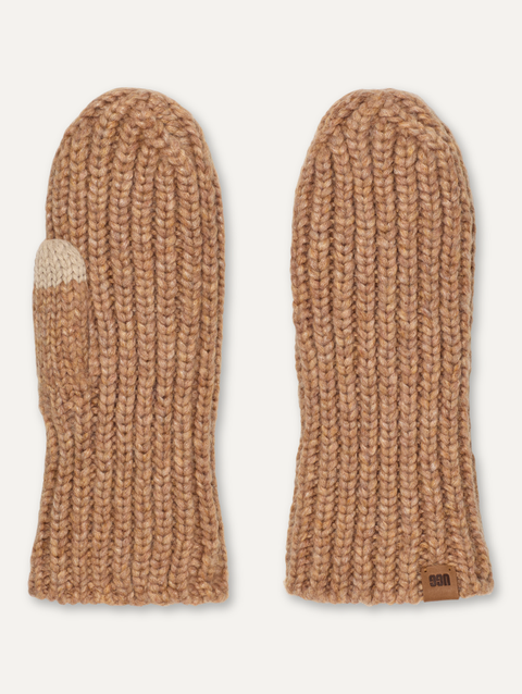 Women's Chunky Rib Mitten camel