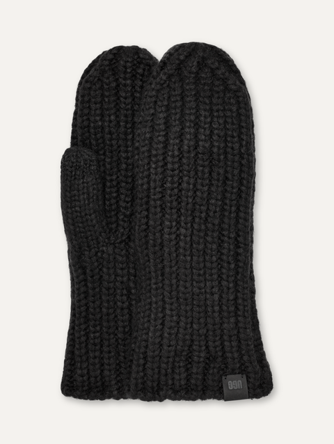 Women's Chunky Rib Mitten black