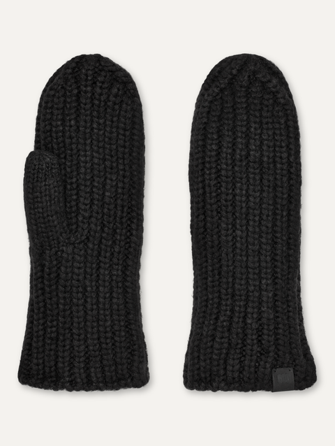 Women's Chunky Rib Mitten black