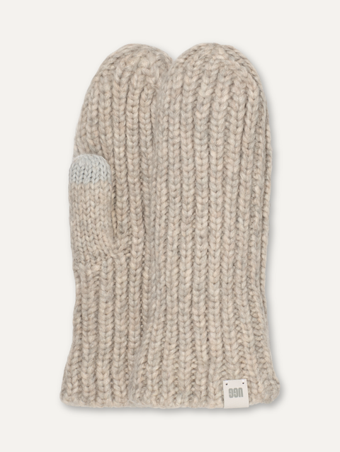 Women's Chunky Rib Mitten light grey