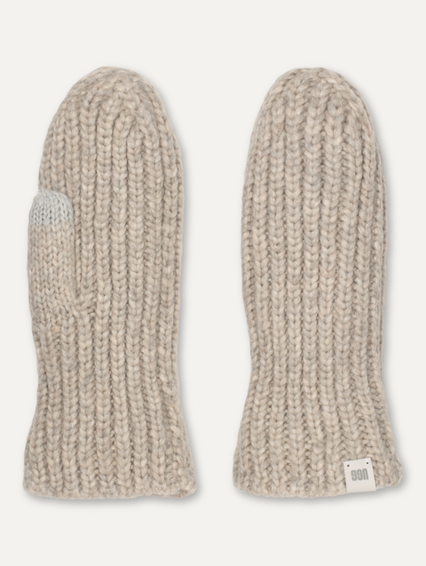 Women's Chunky Rib Mitten light grey