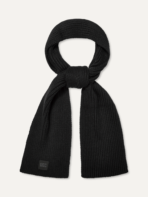 All Gender Chunky Rib Scarf black