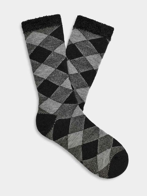 Men's Grady Fleece Lined Crew Sock grey / black